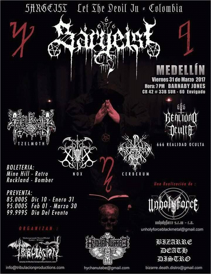 SARGEIST en Colombia - Bogotá y Medellín 2017 Sargeisten medellin colombia 2017 factor metal - SARGEIST en Colombia - Bogotá y Medellín 2017