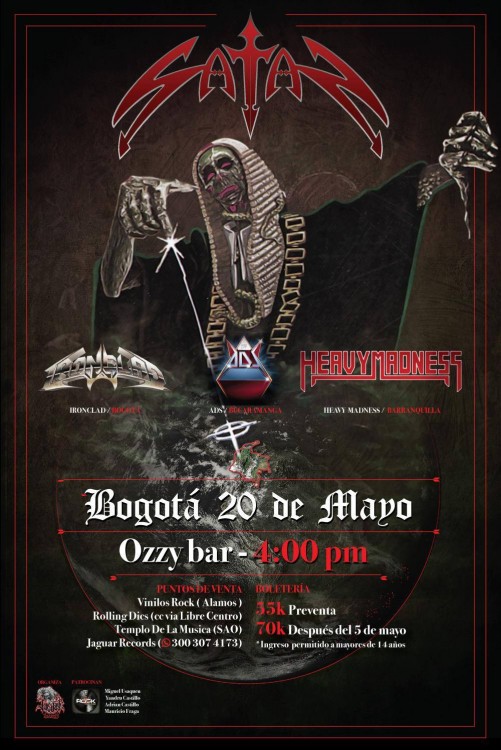 SATAN en Colombia - Bogotá, Mayo 20 de 2015 Satan En Bogota Mayo 20 501x750 - SATAN en Colombia - Bogotá, Mayo 20 de 2015