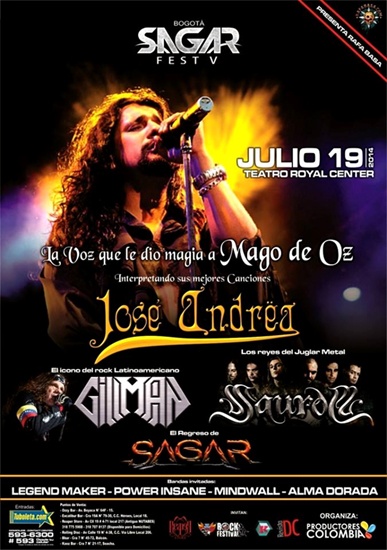 El ex-vocalista de Mägo de Oz, José Ändrea y Paul Gillman estarán en el Sagar Fest V 1 Sin título-1