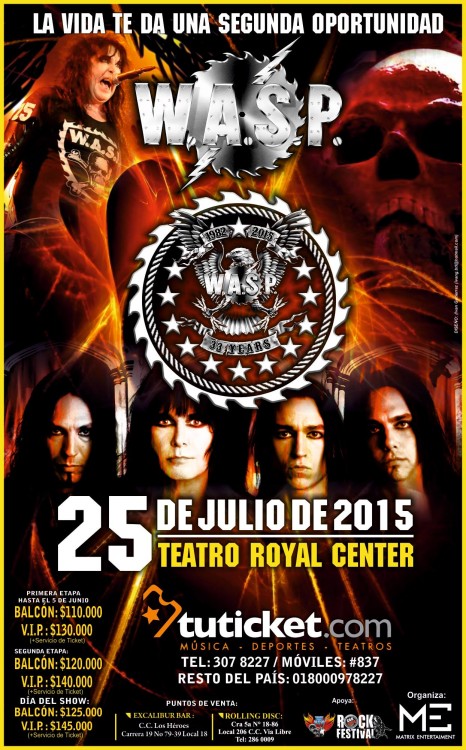 WASP Colombia Teatro Royal Center 466x750 - W.A.S.P en Colombia - Bogot&aacute; Julio 25 Teatro Royal Center