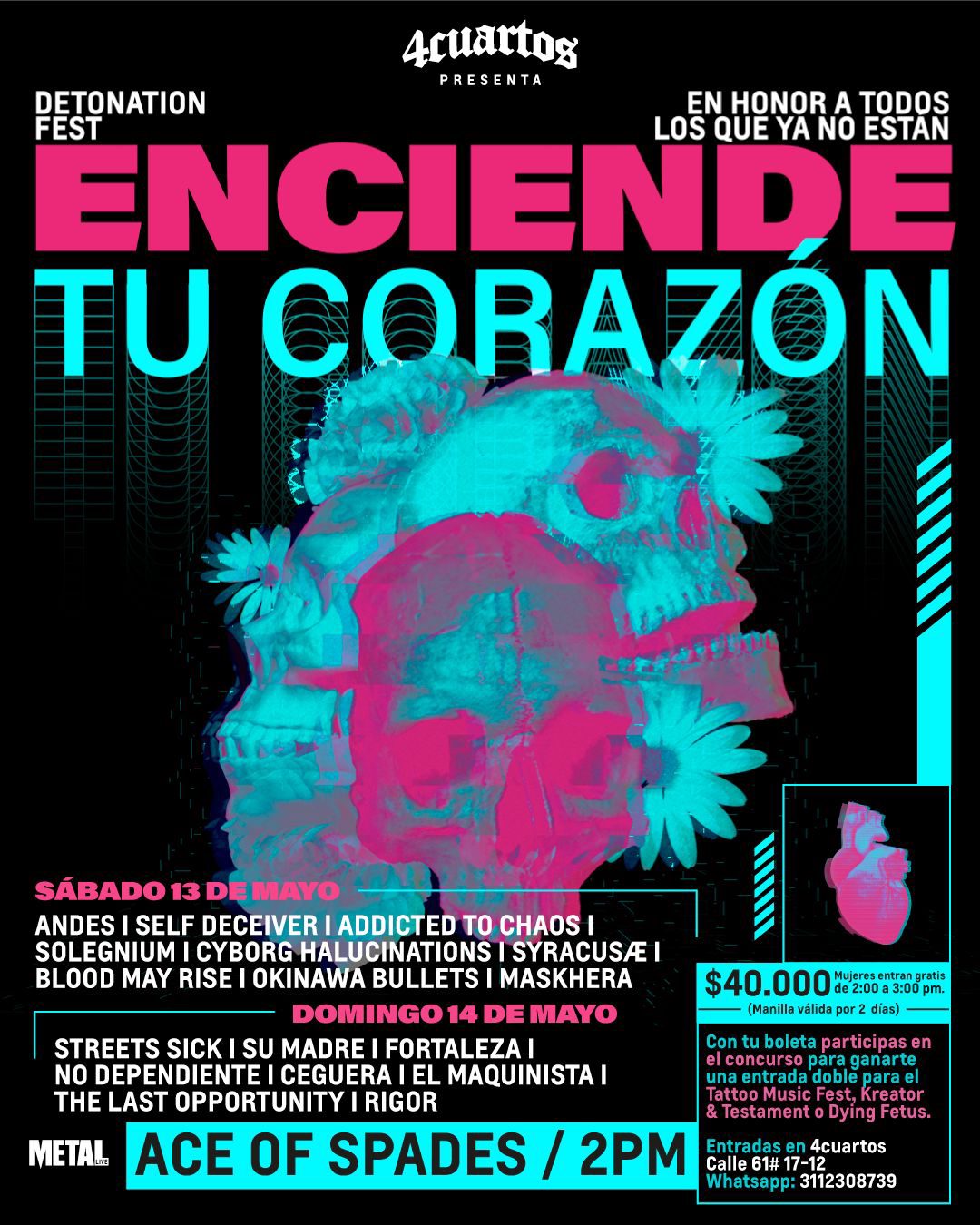 Afiche detonation fest 2023 - DETONATION FEST 13 y 14 de mayo en Ace of Spades