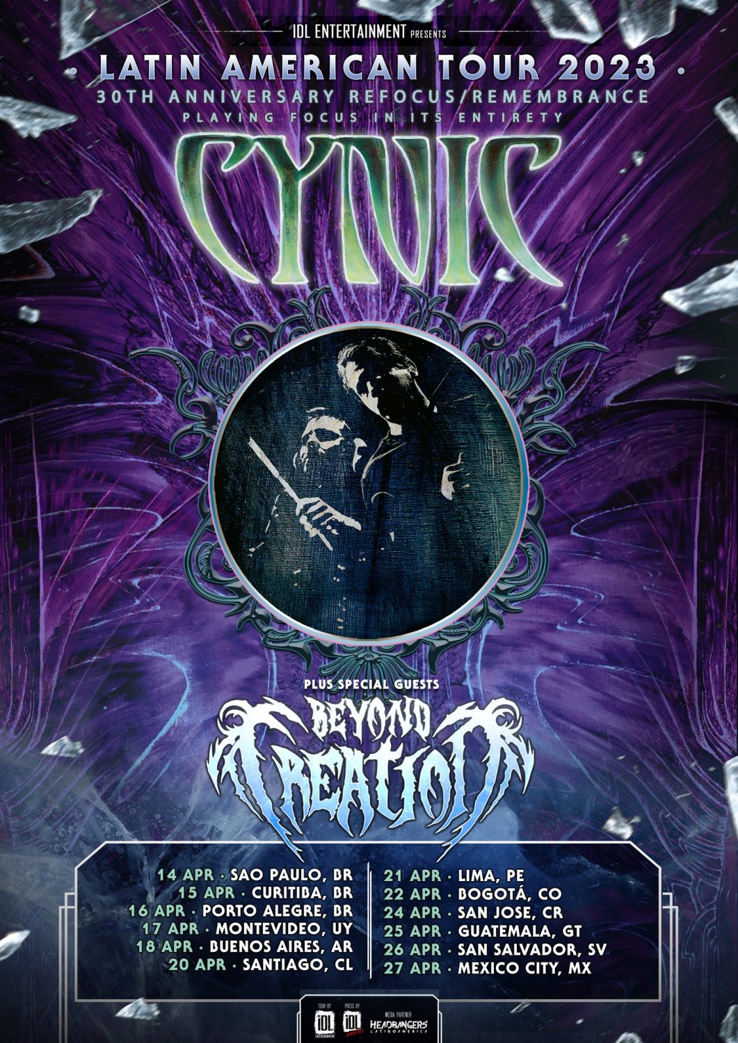 Cynic Latinoamerica Poster 1061x1500 - CYNIC confirma las fechas de su gira por Latinoamérica junto a BEYOND CREATION en 2023