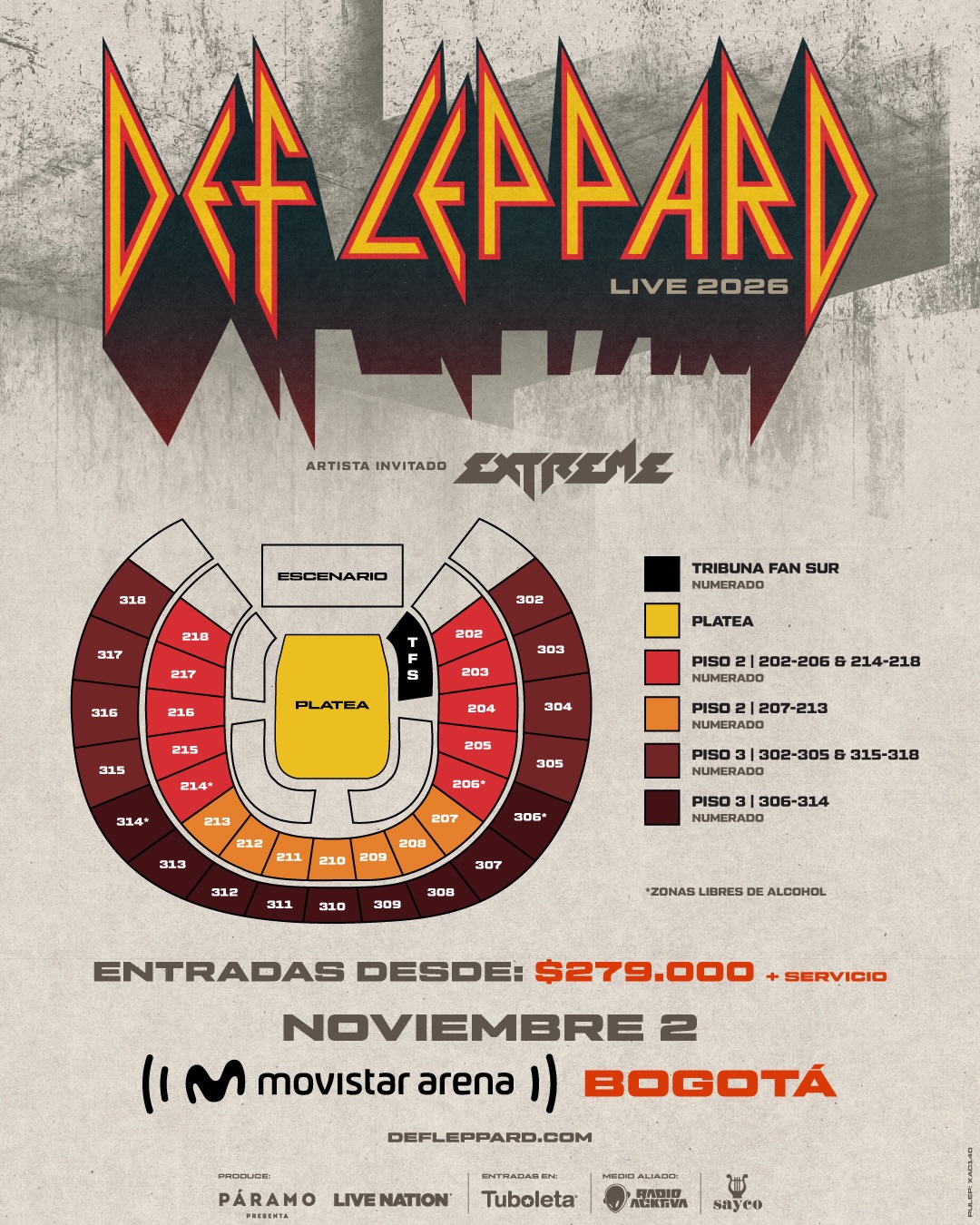 DEF LEPPARD regresa a Bogotá junto a EXTREME el próximo 2 de noviembre de 2026 2 DEF LEPPARD regresa a Bogotá junto a EXTREME el próximo 2 de noviembre de 2026 2