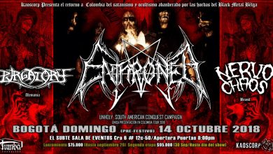 Enthroned Purgatory Nervo Chaos en Bogota 390x220 - Enthroned, Purgatory & Nervo Chaos en Bogotá