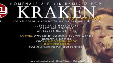 homenaje kraken 390x220 - Homenaje a Elkin Ramírez por KRAKEN y sus amigos