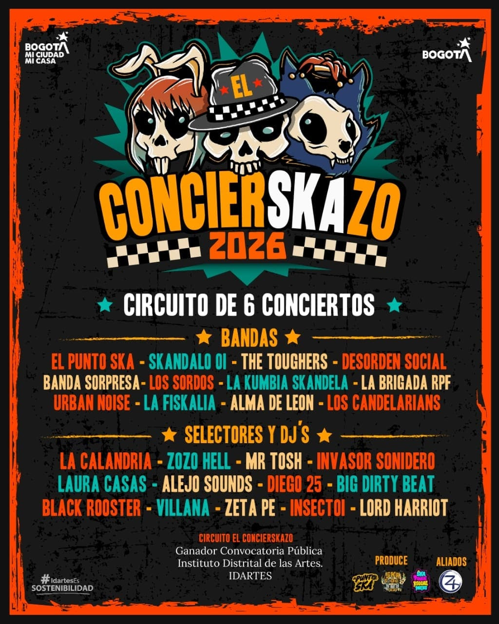 El Concierskazo 2026: seis fechas donde el ska, el reggae y el punk serán protagonistas en Bogotá 2