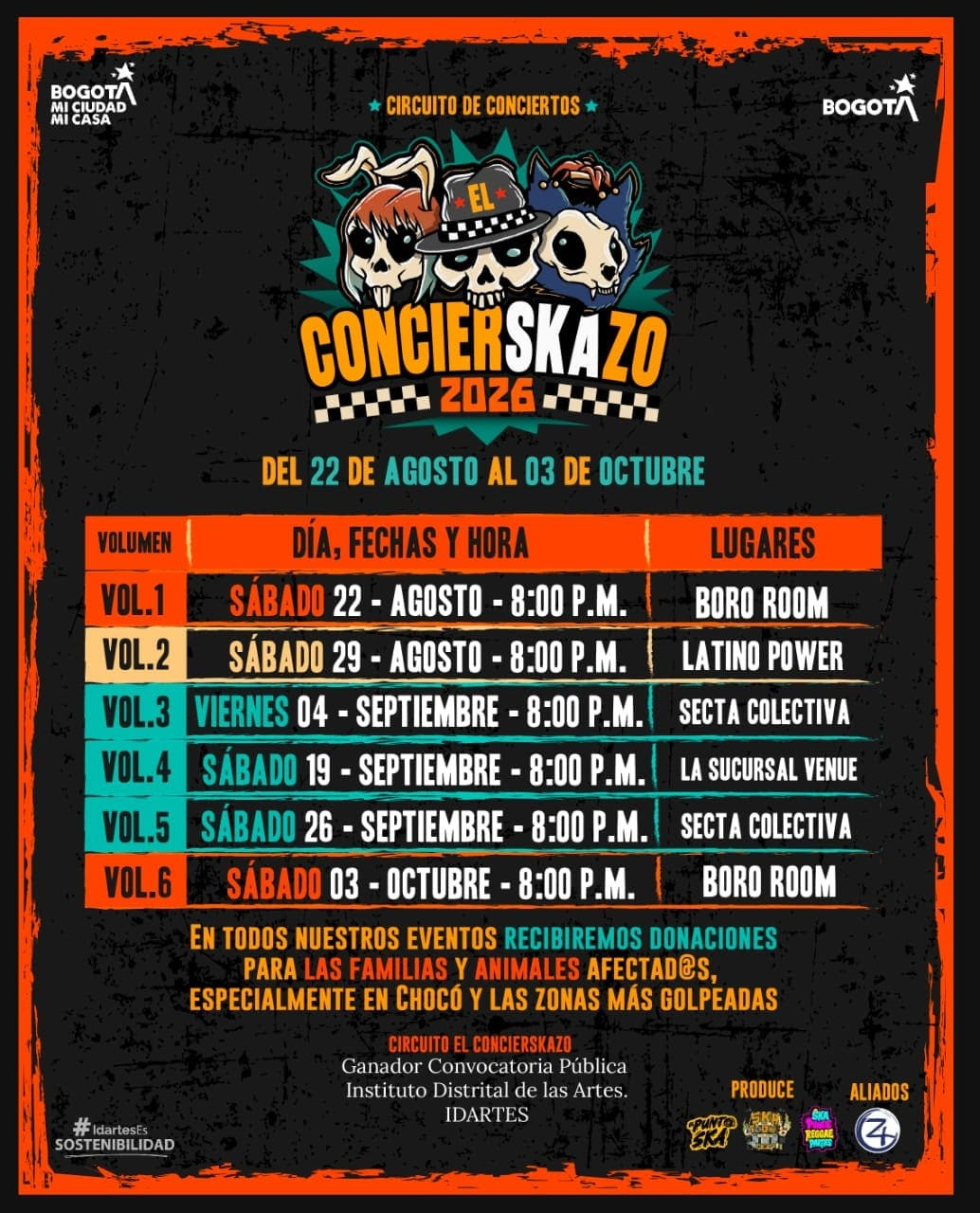El Concierskazo 2026: seis fechas donde el ska, el reggae y el punk serán protagonistas en Bogotá 3