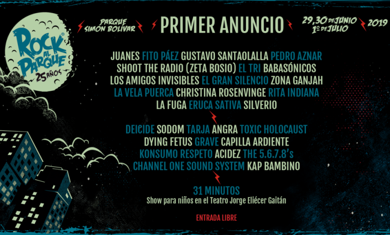 Primeros artistas confirmados para ROCK AL PARQUE 2019 1 Primeros artistas confirmados para ROCK AL PARQUE 2019 1